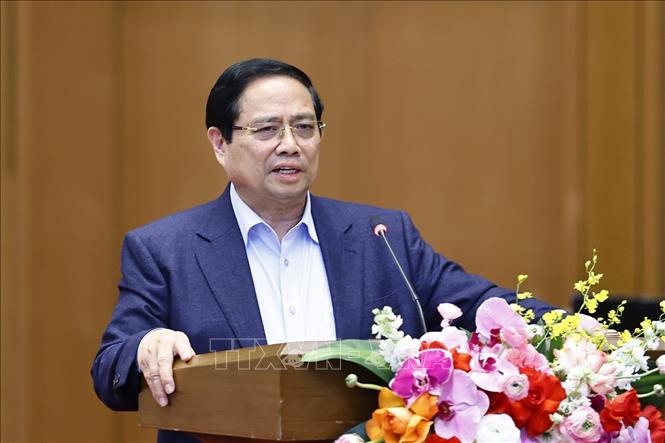 Thủ tướng Chính phủ Phạm Minh Chính phát biểu ý kiến. Ảnh: Doãn Tấn - TTXVN