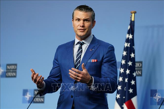 (Tư liệu) Bộ trưởng Chiến tranh Mỹ Pete Hegseth. Ảnh: THX/TTXVN