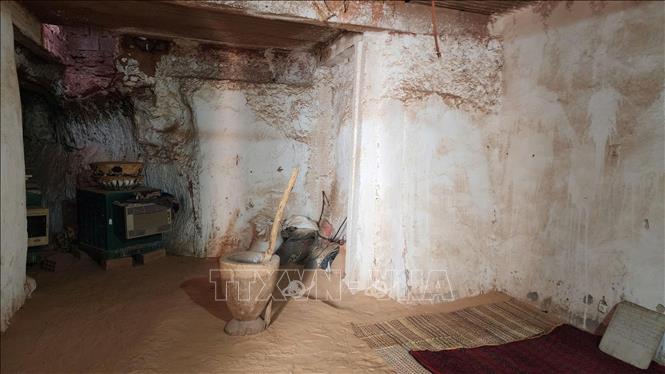 Bên trong một ngôi nhà của người dân trên ốc đảo. Ảnh: Mạnh Hùng – PV TTXVN tại Algeria