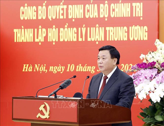 Đồng chí Nguyễn Xuân Thắng, Chủ tịch Hội đồng Lý luận Trung ương nhiệm kỳ 2026-2031 phát biểu. Ảnh: Thống Nhất – TTXVN