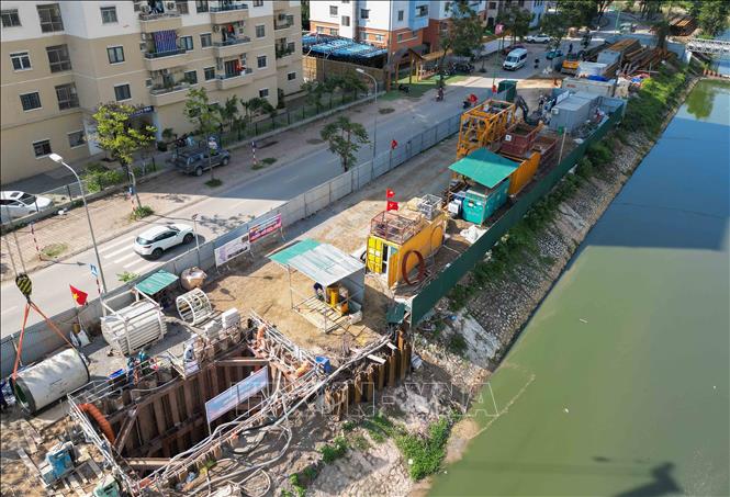 Theo kế hoạch, công trình sẽ hoàn thành trong vòng 2 năm. Đơn vị thi công đang cố gắng hoàn thành trước thời hạn từ 3–6 tháng. Ảnh: Phan Phương – TTXVN