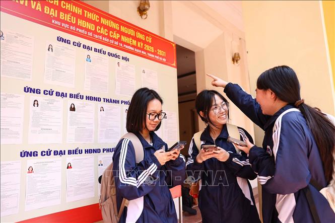 Ngày 15/3/2026 tới đây, tại khu vực bỏ phiếu số 19 Đại học Kinh tế Quốc dân sẽ có 1.810 cử tri là sinh viên tham gia bầu cử. Ảnh: Thanh Tùng - TTXVN