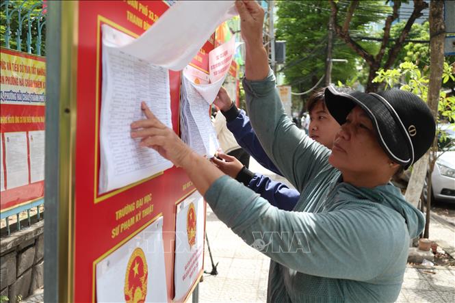 Trường Đại học Sư phạm Kỹ thuật, Đại học Đà Nẵng cũng là một điểm bỏ phiếu dành cho sinh viên và người dân sinh sống trong khu vực. Ảnh: Xuân Quý - TTXVN