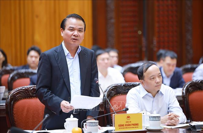 Phó Chủ nhiệm Thường trực Văn phòng Chính phủ Đặng Xuân Phong phát biểu. Ảnh: Dương Giang-TTXVN 