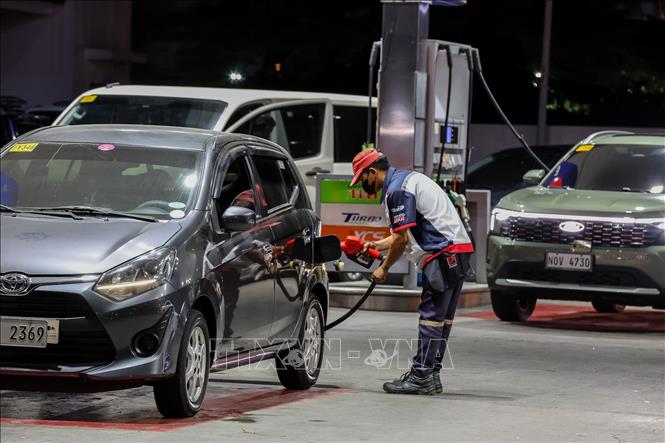 Một trạm bán xăng ở thành phố Quezon, Philippines ngày 9/3/2026. Ảnh: THX/TTXVN