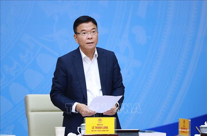 Phó Thủ tướng Lê Thành Long phát biểu. Ảnh: Dương Giang-TTXVN 
