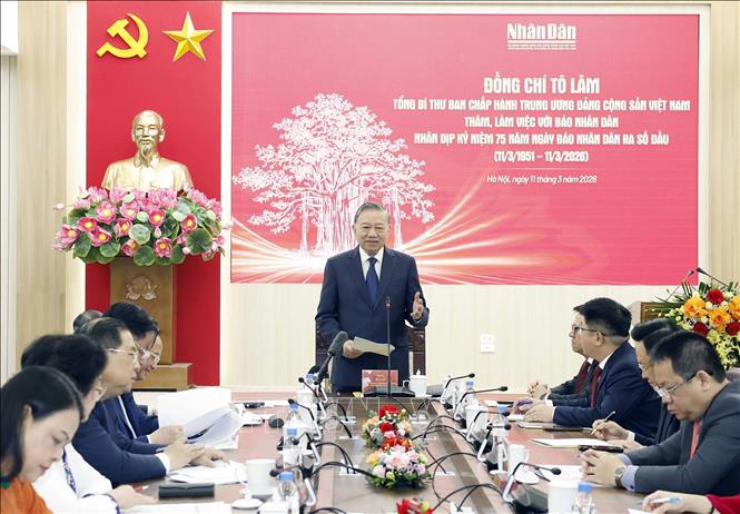 Tổng Bí thư Tô Lâm phát biểu chỉ đạo. Ảnh: Thống Nhất – TTXVN