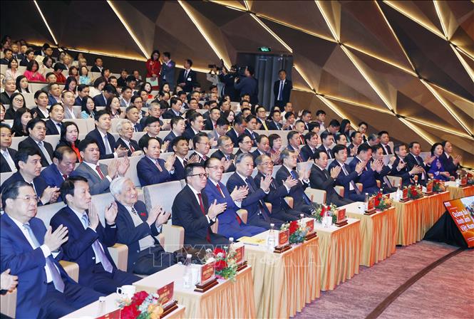 Tổng Bí thư Tô Lâm và các đại biểu tham dự Lễ kỷ niệm. Ảnh: Thống Nhất – TTXVN