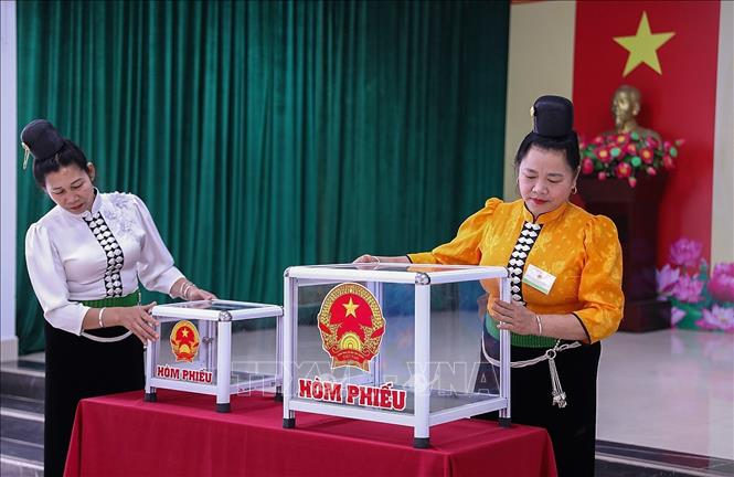 Công tác chuẩn bị cho bầu cử đại biểu Quốc hội khóa XVI và đại biểu HĐND các cấp nhiệm kỳ 2026 - 2031 tại phường Chiềng Cơi, tỉnh Sơn La đã hoàn thành sẵn sàng cho ngày bầu cử. Ảnh: Trọng Đạt - TTXVN