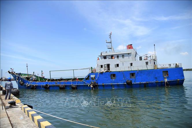 Tàu BV 96968 TS tại cảng của Hải đội 301. Ảnh: TTXVN phát 