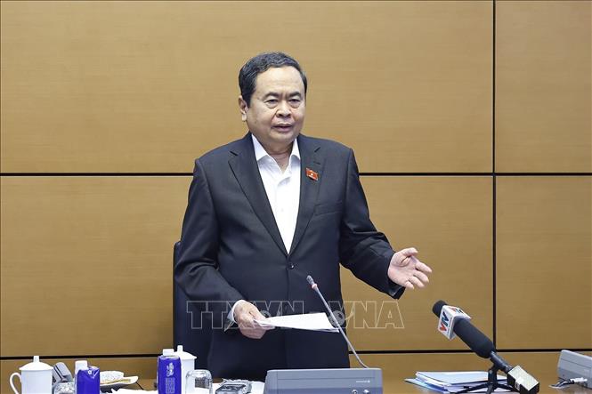 Chủ tịch Quốc hội Trần Thanh Mẫn phát biểu. Ảnh: Doãn Tấn - TTXVN