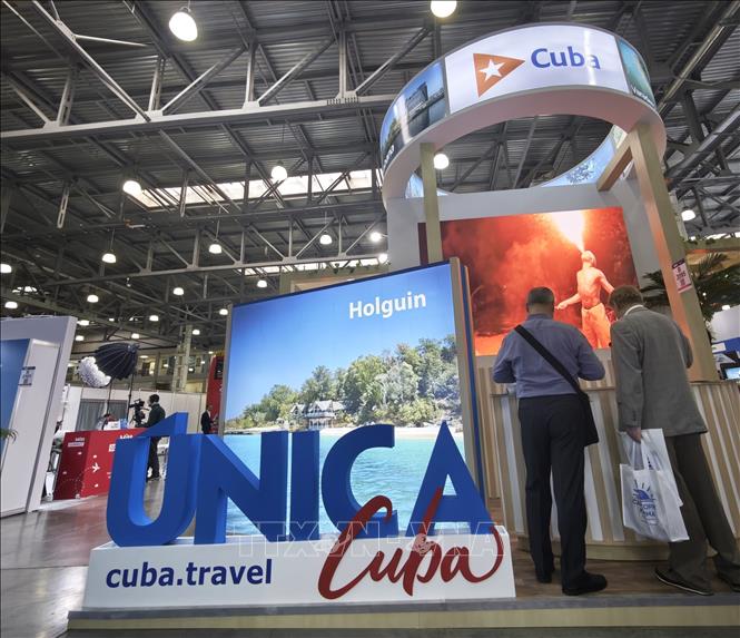 Gian hàng du lịch Cuba tại MITT-2026. Ảnh: Tâm Hằng - PV TTXVN tại LB Nga