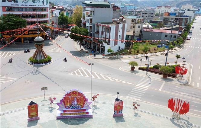 Decorations for the Election Day in the northern province of Son La. VNA Photo