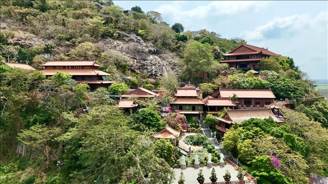 The pagoda grounds are surrounded by greenery, creating a sense of tranquility. VNA Photo: Thanh Sang

