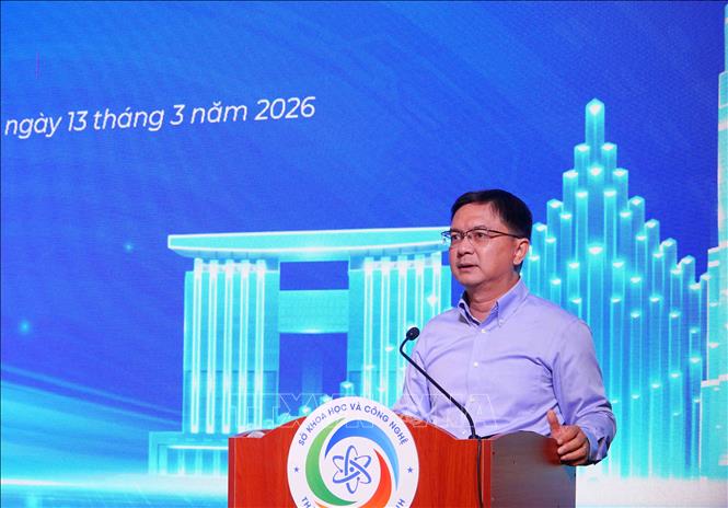 Phó Chủ tịch UBND Thành phố Hồ Chí Minh Nguyễn Mạnh Cường phát biểu tại Hội nghị. Ảnh: Thu Hoài - TTXVN