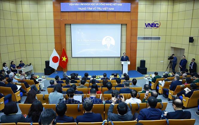 Prime Minister Pham Minh Chinh speaks at the Vietnam–Japan Space Horizons 2026 Forum. VNA Photo: Dương Giang