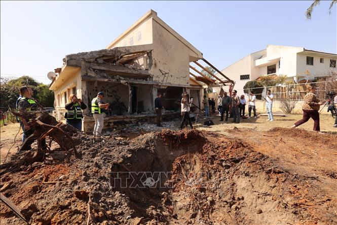 Ngôi nhà bị phá huỷ sau vụ không kích từ Liban xuống thành phố Haniel, Liban ngày 12/3/2026. Ảnh: THX/TTXVN