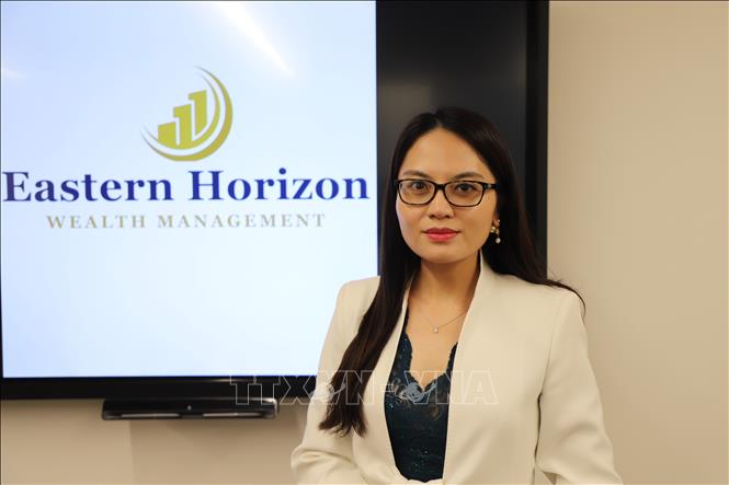 Bà Christine Le, Tổng Giám đốc công ty Eastern Horizon Wealth Management, Chủ tịch Hiệp hội Tài chính và Đầu tư Việt Nam tại Vương quốc Anh. Ảnh: Phong Hà - PV TTXVN tại Anh