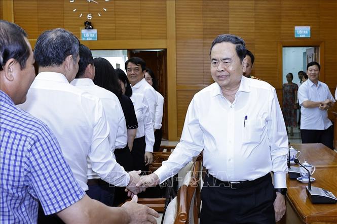 Chủ tịch Quốc hội Trần Thanh Mẫn với đại biểu dự hội nghị. Ảnh: Doãn Tấn - TTXVN