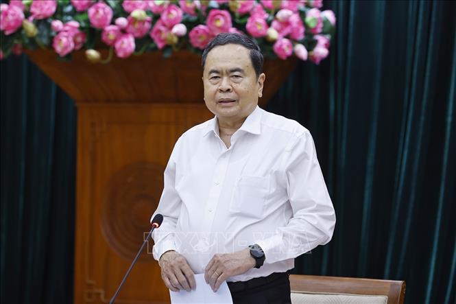 Chủ tịch Quốc hội Trần Thanh Mẫn phát biểu. Ảnh: Doãn Tấn - TTXVN