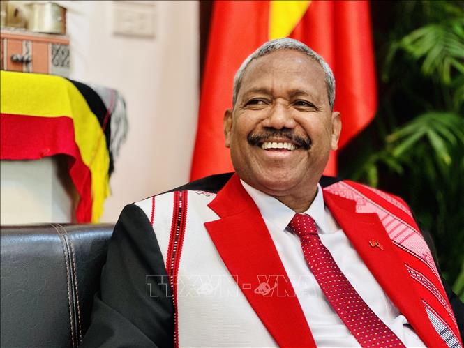 Đại sứ Timor Leste tại Việt Nam João Pereira trả lời phỏng vấn của phóng viên TTXVN. Ảnh: Việt Đức - TTXVN 