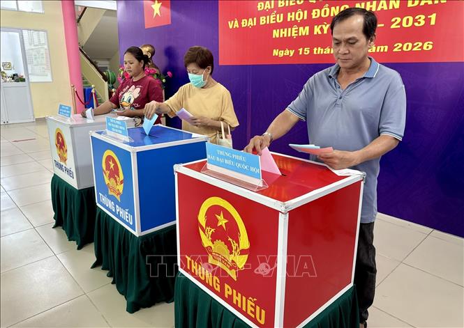 An Đông là một trong những phường có đông cử tri người Hoa tại TP. Hồ Chí Minh tham gia bỏ phiếu. Ảnh: Hương Giang – TTXVN. 