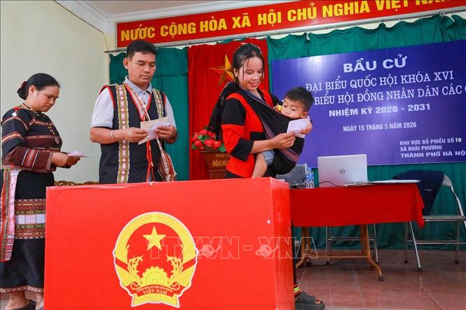 Sự kiện không chỉ thể hiện tinh thần trách nhiệm công dân mà còn cho thấy niềm tin, sự phấn khởi của đồng bào các dân tộc đối với ngày hội lớn của đất nước. Ảnh: Khánh Hoà - TTXVN