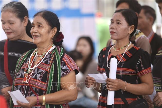 Sự kiện không chỉ thể hiện tinh thần trách nhiệm công dân mà còn cho thấy niềm tin, sự phấn khởi của đồng bào các dân tộc đối với ngày hội lớn của đất nước. Ảnh: Phương Anh/TTXVN phát