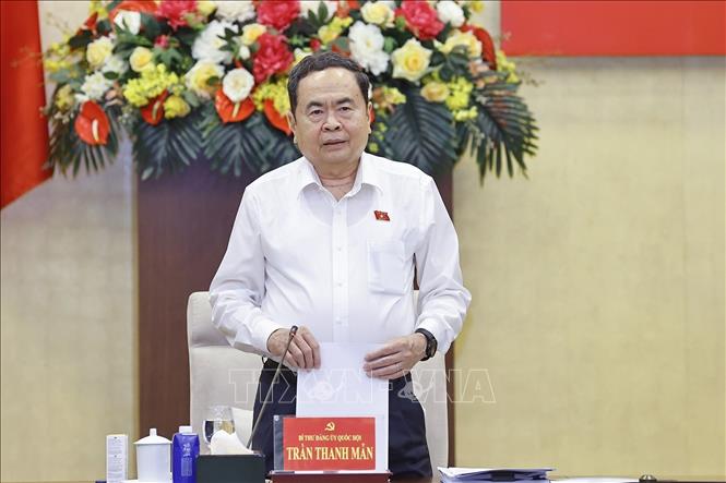 Chủ tịch Quốc hội Trần Thanh Mẫn phát biểu. Ảnh: Doãn Tấn - TTXVN