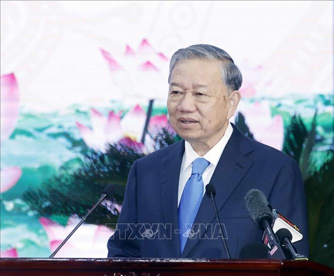 Tổng Bí thư Tô Lâm phát biểu chỉ đạo. Ảnh: Thống Nhất – TTXVN