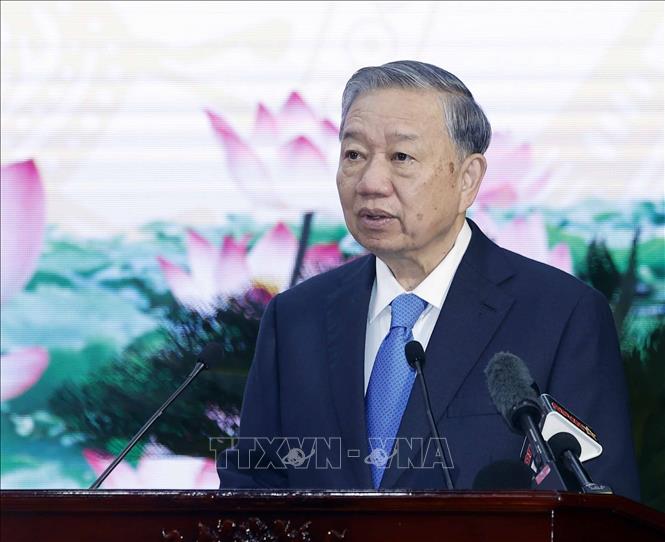 Tổng Bí thư Tô Lâm phát biểu chỉ đạo. Ảnh: Thống Nhất – TTXVN