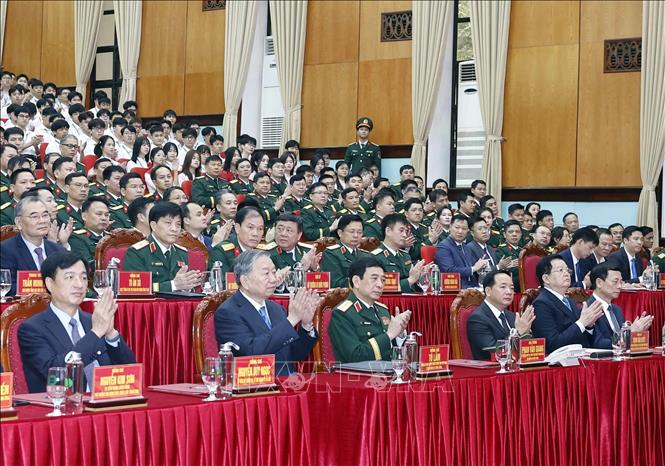 Tổng Bí thư Tô Lâm đến thăm và làm việc với Học viện Kỹ thuật quân sự. Ảnh: Thống Nhất – TTXVN