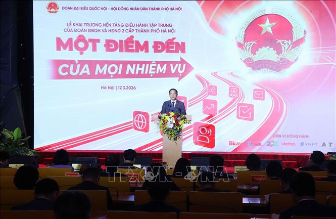 Phó Chủ tịch Quốc hội, Trưởng Ban Chỉ đạo chuyển đổi số Quốc hội Nguyễn Khắc Định phát biểu. Ảnh: Văn Điệp - TTXVN