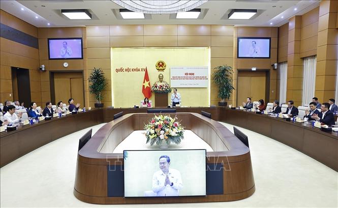 Chủ tịch Quốc hội Trần Thanh Mẫn phát biểu. Ảnh: Doãn Tấn - TTXVN