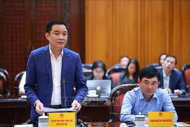 Chủ tịch Tập đoàn Công nghiệp - Năng lượng Quốc gia Lê Ngọc Sơn phát biểu. Ảnh: Dương Giang-TTXVN 

