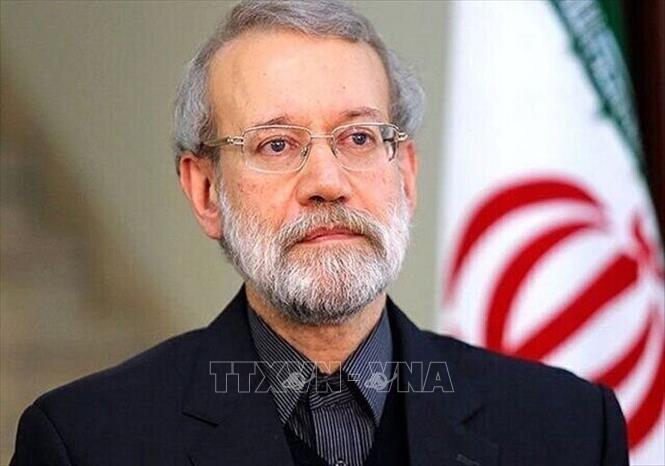 Thư ký Hội đồng An ninh Quốc gia Tối cao Iran Ali Larijani trong chuyến thăm Oman. Ảnh: IRNA/TTXVN  