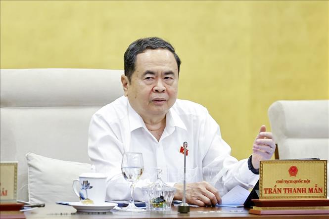 Chủ tịch Quốc hội Trần Thanh Mẫn phát biểu. Ảnh: Doãn Tấn - TTXVN