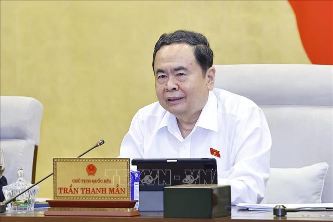 Chủ tịch Quốc hội Trần Thanh Mẫn phát biểu. Ảnh: Doãn Tấn - TTXVN