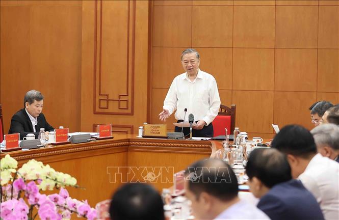 Tổng Bí thư Tô Lâm, Trưởng Ban Chỉ đạo Trung ương về phòng, chống tham nhũng, lãng phí, tiêu cực phát biểu. Ảnh: An Đăng - TTXVN