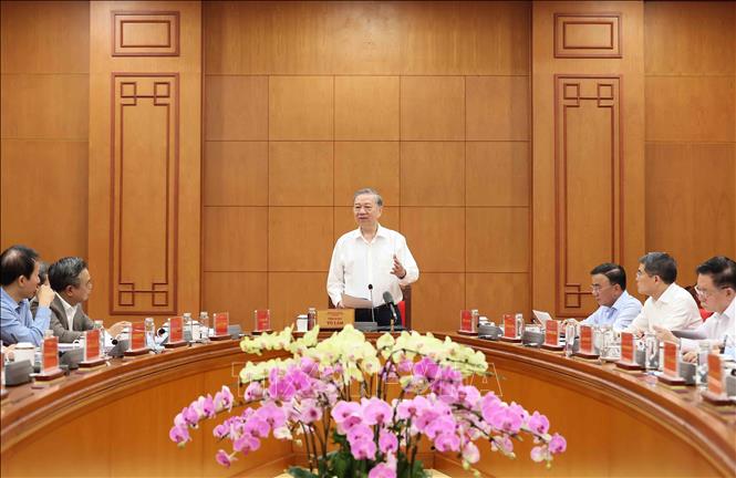 Tổng Bí thư Tô Lâm, Trưởng Ban Chỉ đạo Trung ương về phòng, chống tham nhũng, lãng phí, tiêu cực phát biểu. Ảnh: An Đăng - TTXVN