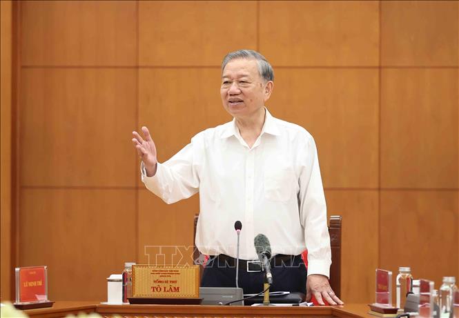 Tổng Bí thư Tô Lâm, Trưởng Ban Chỉ đạo Trung ương về phòng, chống tham nhũng, lãng phí, tiêu cực phát biểu. Ảnh: An Đăng - TTXVN