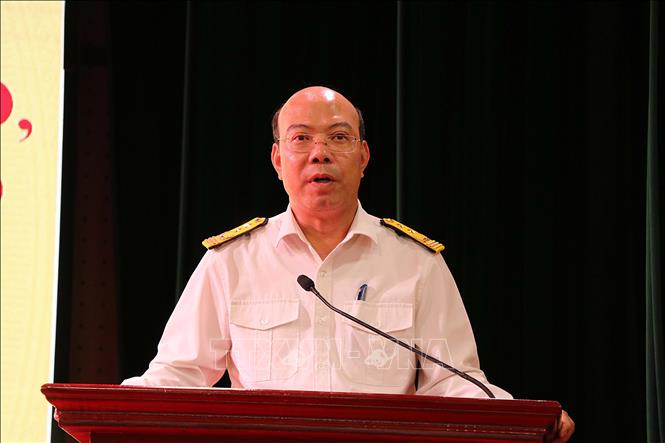 Ông Nguyễn Tiến Trường, Trưởng Thuế Hải Phòng phát biểu tại Hội nghị. Ảnh: Hoàng Ngọc – TTXVN 