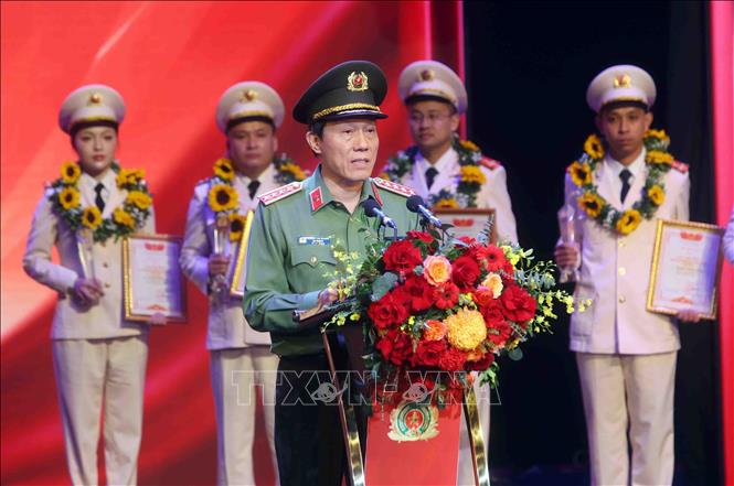 Đại tướng Lương Tam Quang, Bộ trưởng Bộ Công an phát biểu. Ảnh: Phạm Kiên - TTXVN