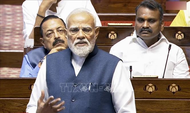 Thủ tướng Ấn Độ Narendra Modi phát biểu tại phiên họp của Quốc hội ở New Delhi ngày 18/3/2026. Ảnh: ANI/TTXVN