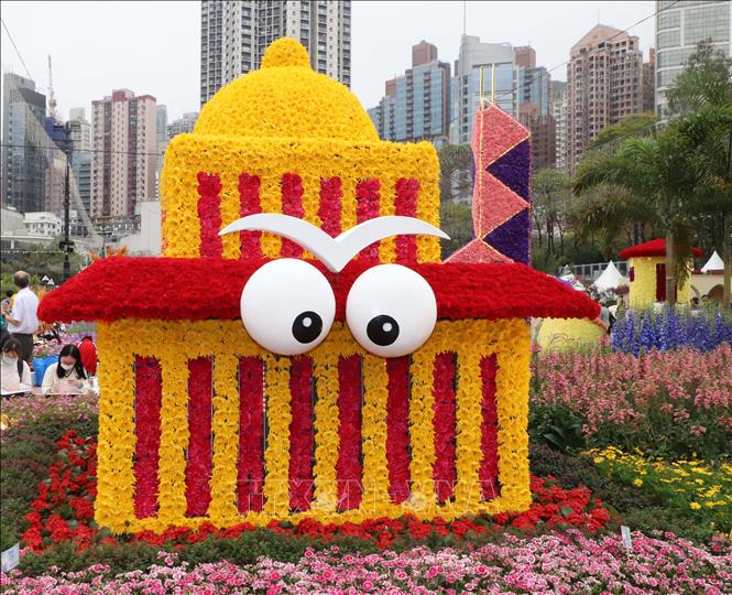 Tạo hình ấn tượng tại sự kiện. Ảnh: Xuân Vịnh - PV TTXVN tại Hong Kong (Trung Quốc). 