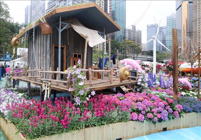 Một tổ hợp trưng bày tại sự kiện. Ảnh: Xuân Vịnh-Phóng viên TTXVN tại Hong Kong (Trung Quốc).