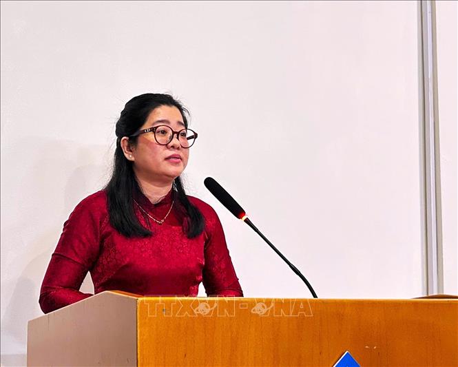 Đại diện Quỹ Hỗ trợ Nghiên cứu và Bảo tồn Đồng bằng sông Cửu Long phát biểu tại sự kiện. Ảnh: Ánh Tuyết - TTXVN