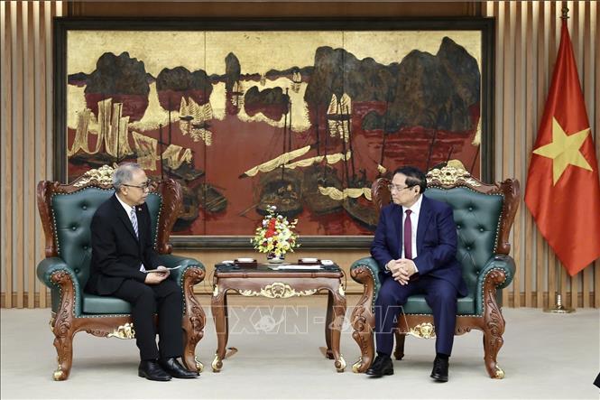 Thủ tướng Phạm Minh Chính  tiếp ông Adam Mulawarman Tugio, Đại sứ Đặc mệnh toàn quyền Cộng hòa Indonesia tại Việt Nam. Ảnh: Dương Giang-TTXVN 