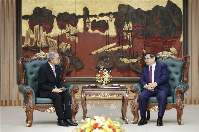 Thủ tướng Phạm Minh Chính  tiếp ông Adam Mulawarman Tugio, Đại sứ Đặc mệnh toàn quyền Cộng hòa Indonesia tại Việt Nam. Ảnh: Dương Giang-TTXVN 