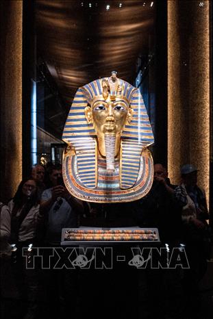 Mặt nạ vàng của Pharaoh Tutankhamun tại Đại Bảo tàng Ai Cập. Ảnh: Hoàng Nhật - PV TTXVN tại Ai Cập